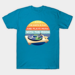 Earth is flat like a vinyl T-Shirt